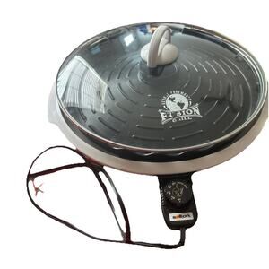 George Foreman Round Grill Party Time Grill GR70WHT Tested/Working Clean